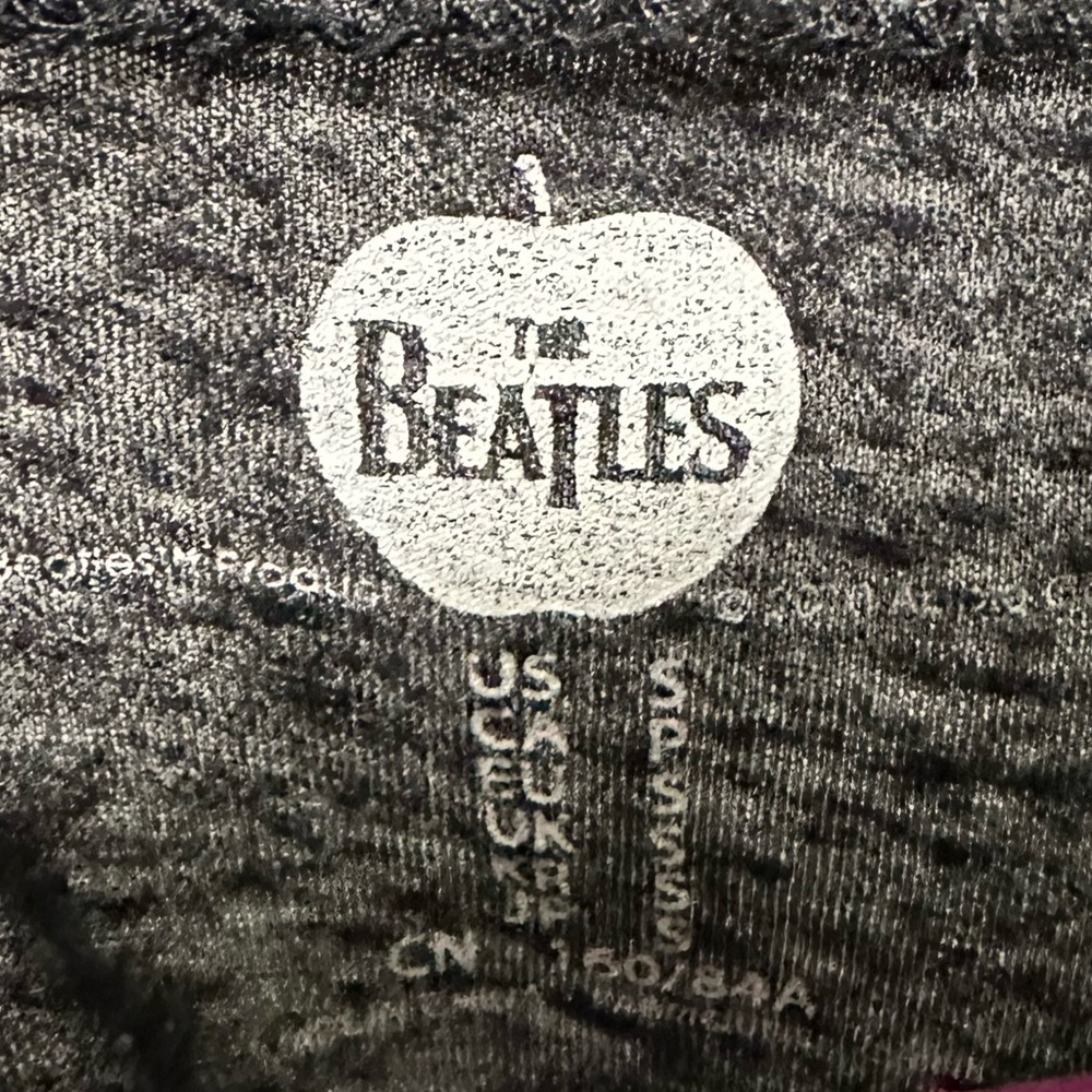 The Beatles brand Women’s Small Burn-out Tshirt Comfy Charcoal Gray Peace - Picture 2 of 2